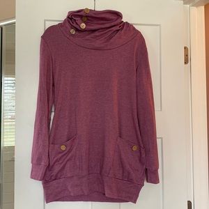 NWT Purple cowl neck top size M